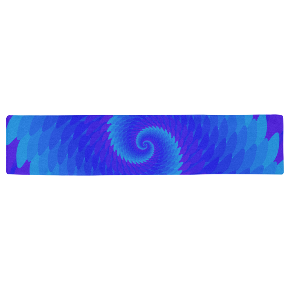 Wave spiral blue purple Table Runner 16x72 inch