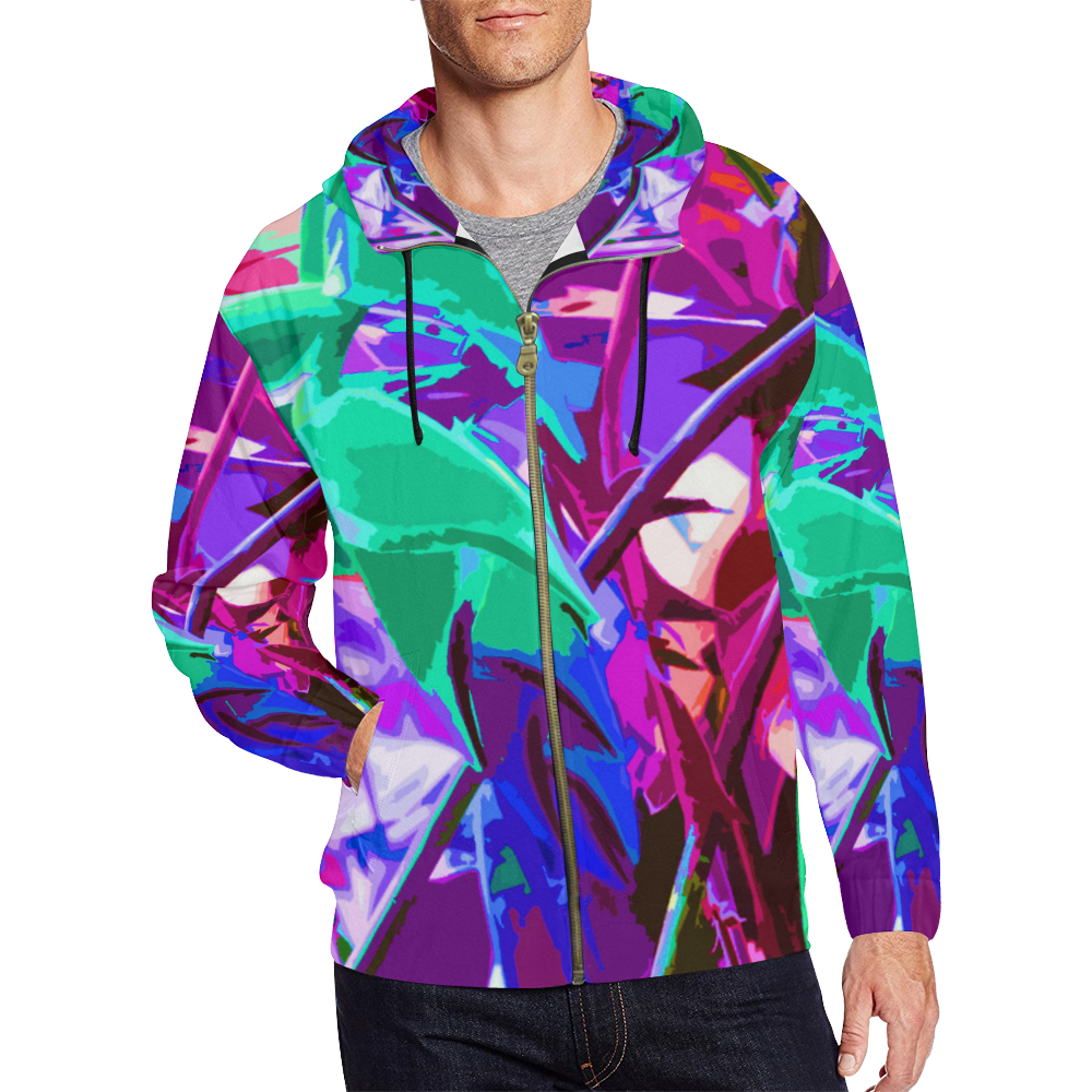 hanging alone 1c4a All Over Print Full Zip Hoodie for Men (Model H14)