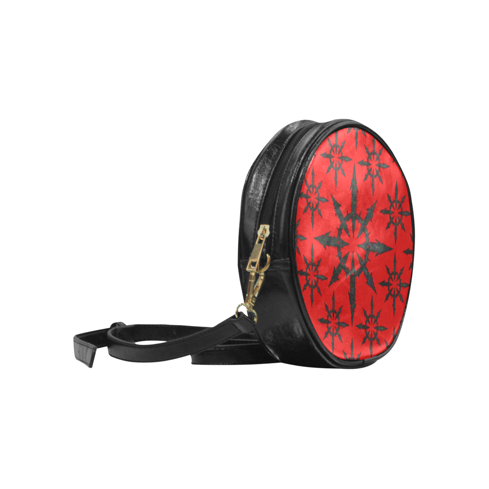 Awesome Blood Vampire Chaos Gothic Leather Round Sling Bag (Model 1647)