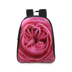 Rose Fleur Macro School Backpack/Large (Model 1601)