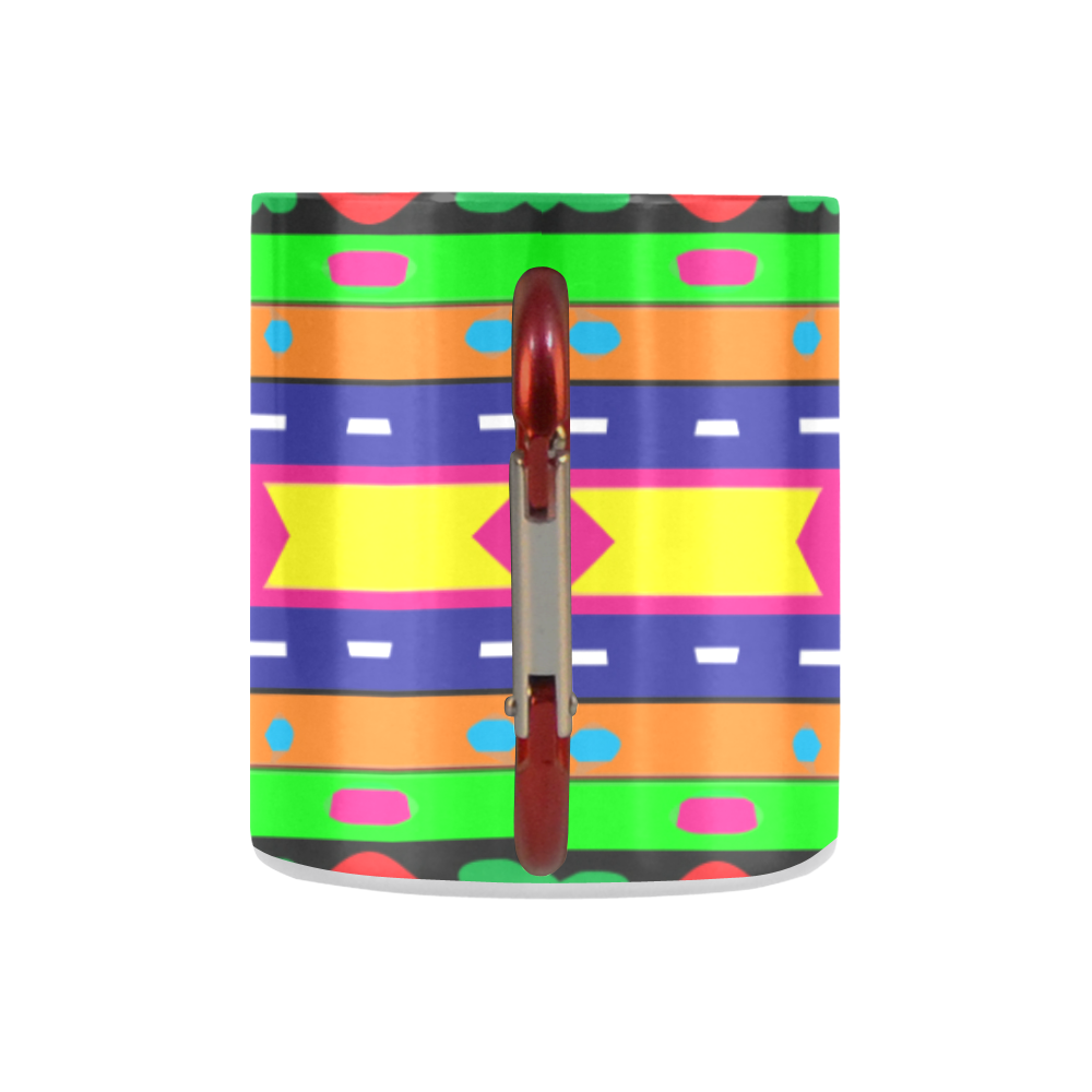 Distorted colorful shapes and stripes Classic Insulated Mug(10.3OZ)
