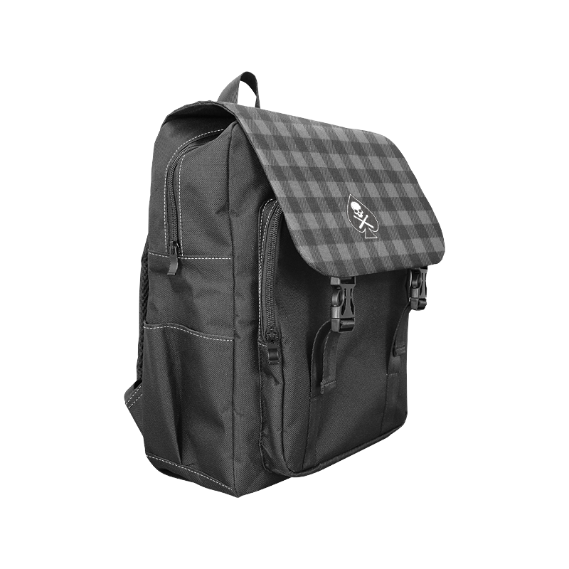 PLAID_BLACK Casual Shoulders Backpack (Model 1623)