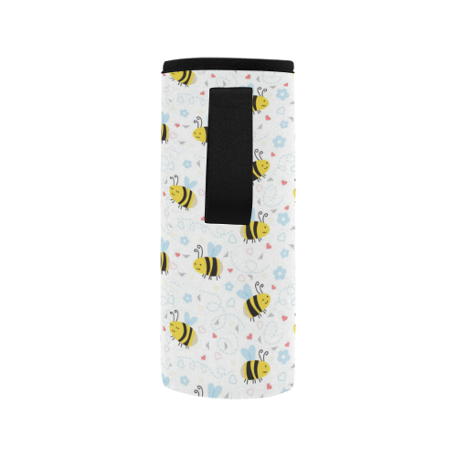 Cute Bee Pattern Neoprene Water Bottle Pouch/Medium
