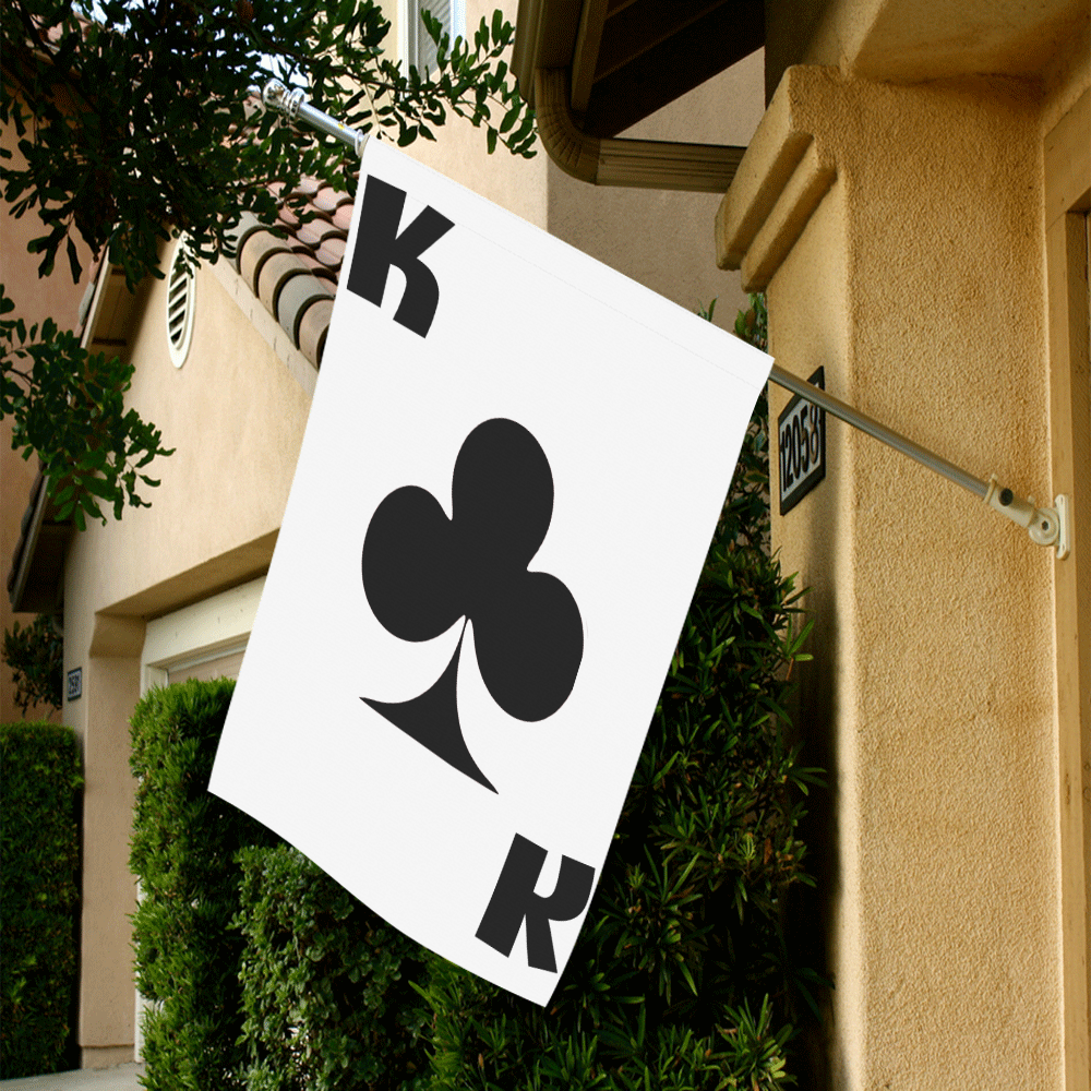 Playing Card King of Clubs Garden Flag 28''x40'' （Without Flagpole）