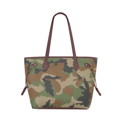 Woodland Camo Pattern Clover Canvas Tote Bag (Model 1661)