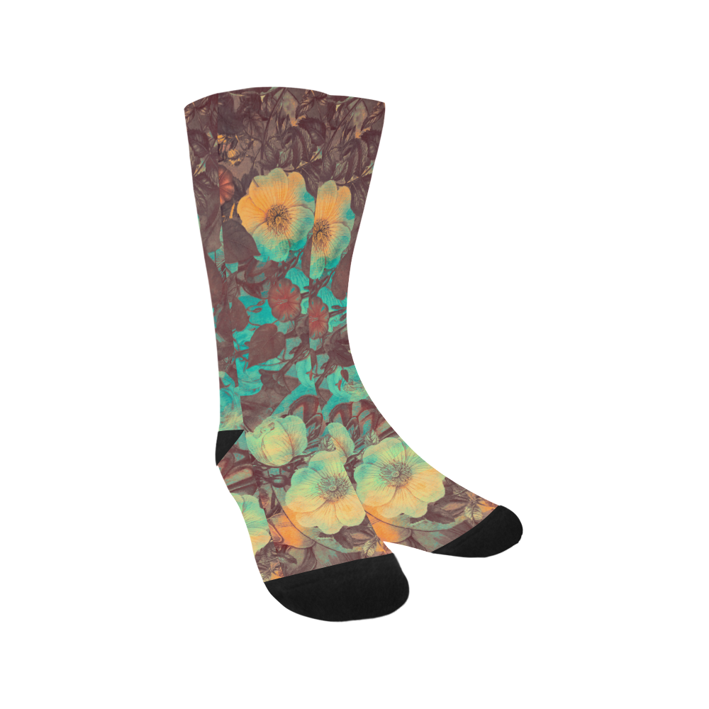 flowers #flowers #pattern Trouser Socks (For Men)