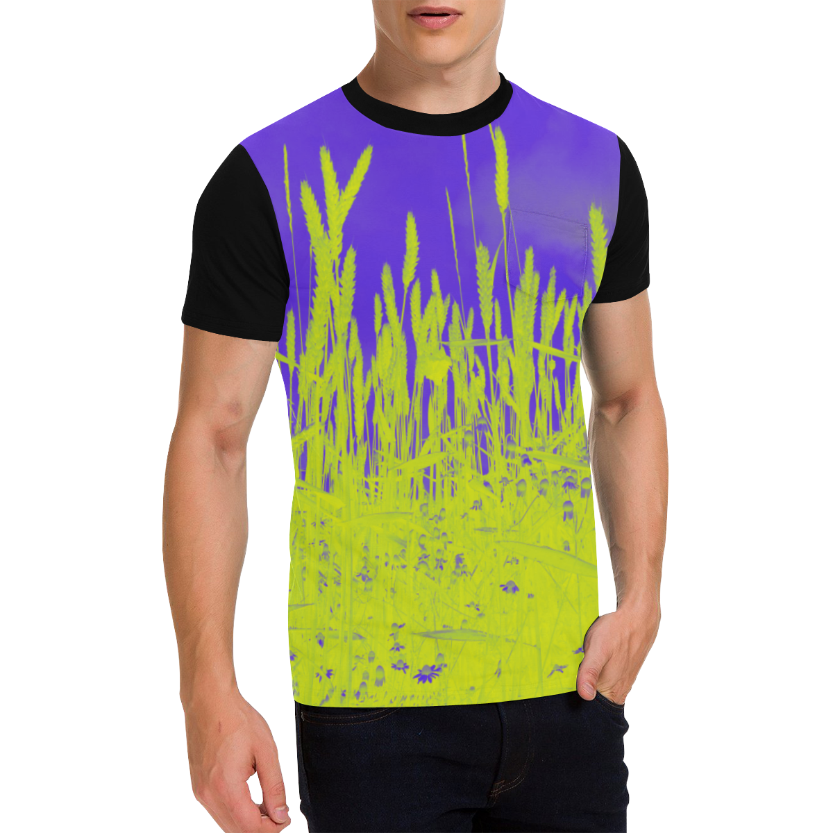 abstract field Men's All Over Print T-Shirt with Chest Pocket (Model T56)