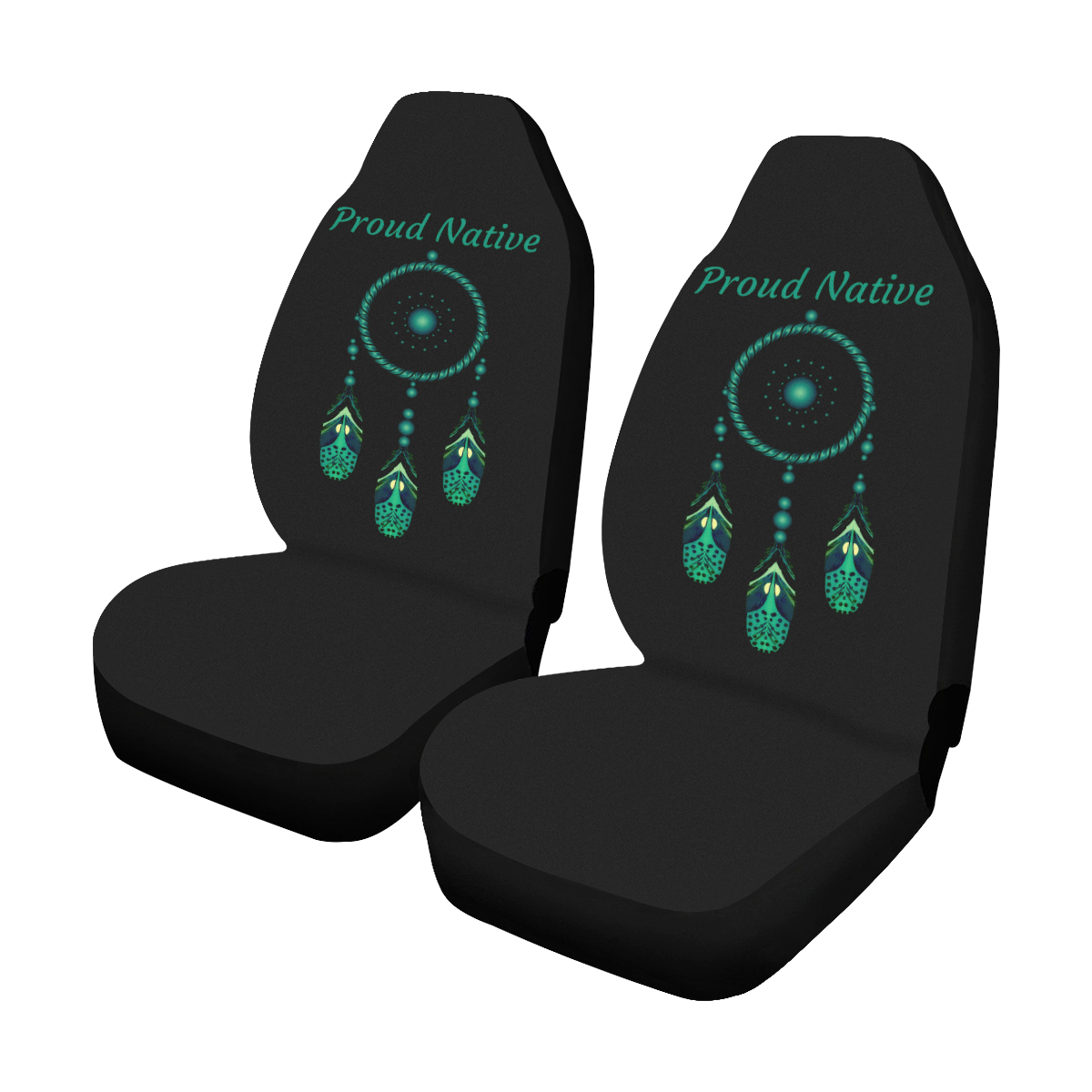 Green Proud Native Dreamcatcher Car Seat Covers (Set of 2)