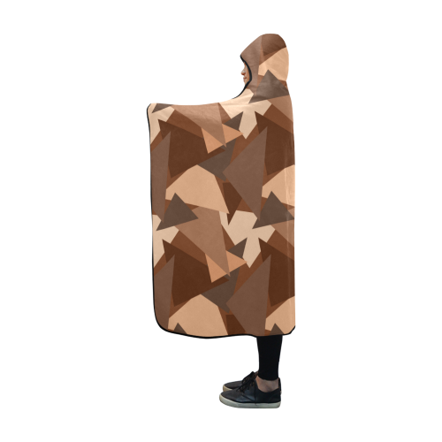 Brown Chocolate Caramel Camouflage Hooded Blanket 60''x50''