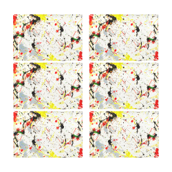 Yellow & Black Paint Splatter Placemat 12’’ x 18’’ (Six Pieces)