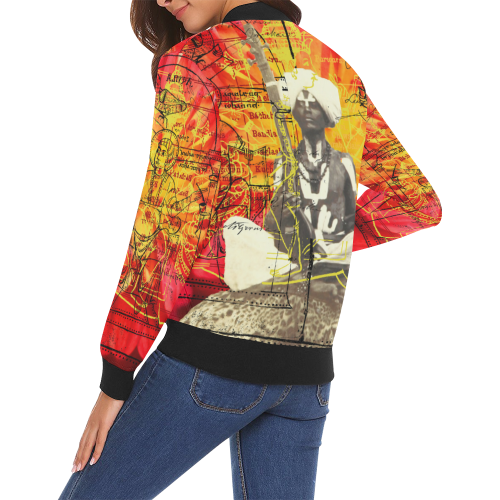 THE SITAR PLAYER All Over Print Bomber Jacket for Women (Model H19)