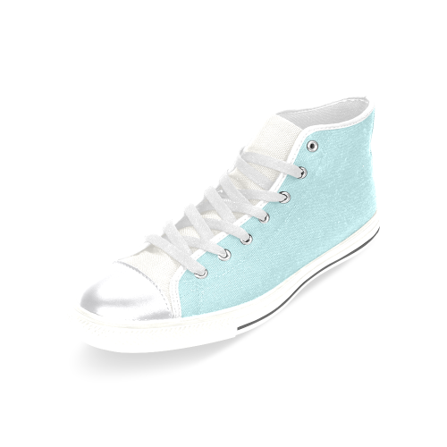 color powder blue Women's Classic High Top Canvas Shoes (Model 017)