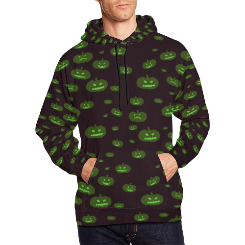 Pumpkin Glow All Over Print Hoodie for Men (USA Size) (Model H13)