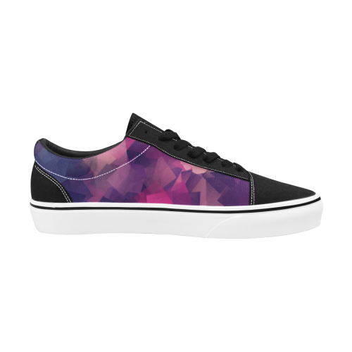 purple pink magenta cubism #modern Men's Low Top Skateboarding Shoes (Model E001-2)