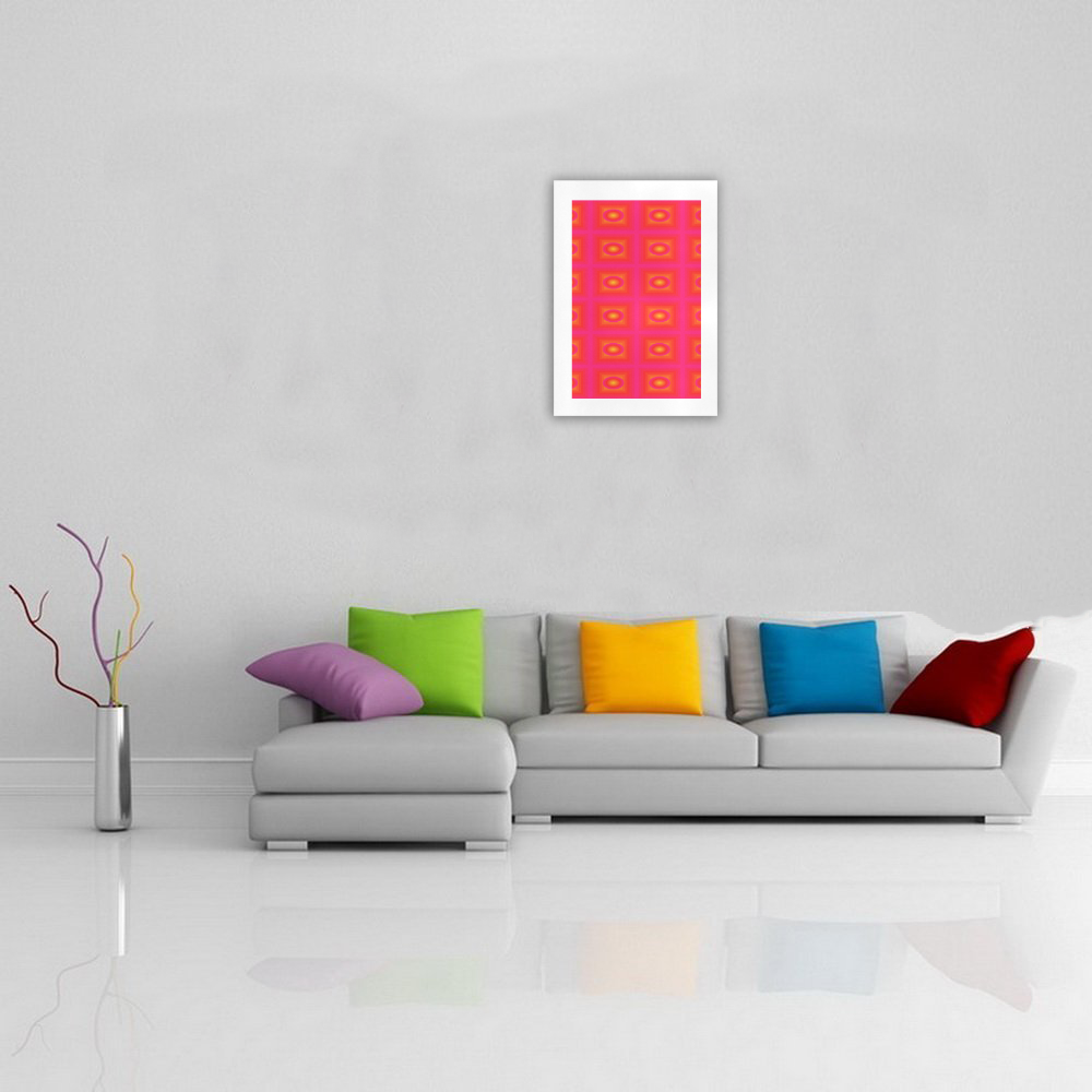 Pink yellow oval multiple squares Art Print 16‘’x23‘’