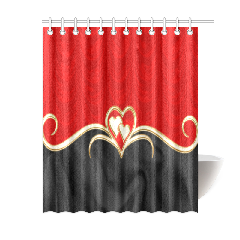 Elegant Red Black Love Shower Curtain 60"x72"