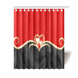 Elegant Red Black Love Shower Curtain 60"x72"