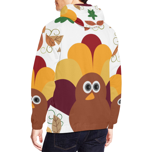 Thanksgiving Turkey All Over Print Hoodie for Men/Large Size (USA Size) (Model H13)