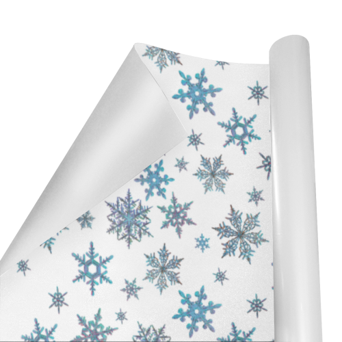Snowflakes, Blue snow, Christmas Gift Wrapping Paper 58"x 23" (1 Roll)