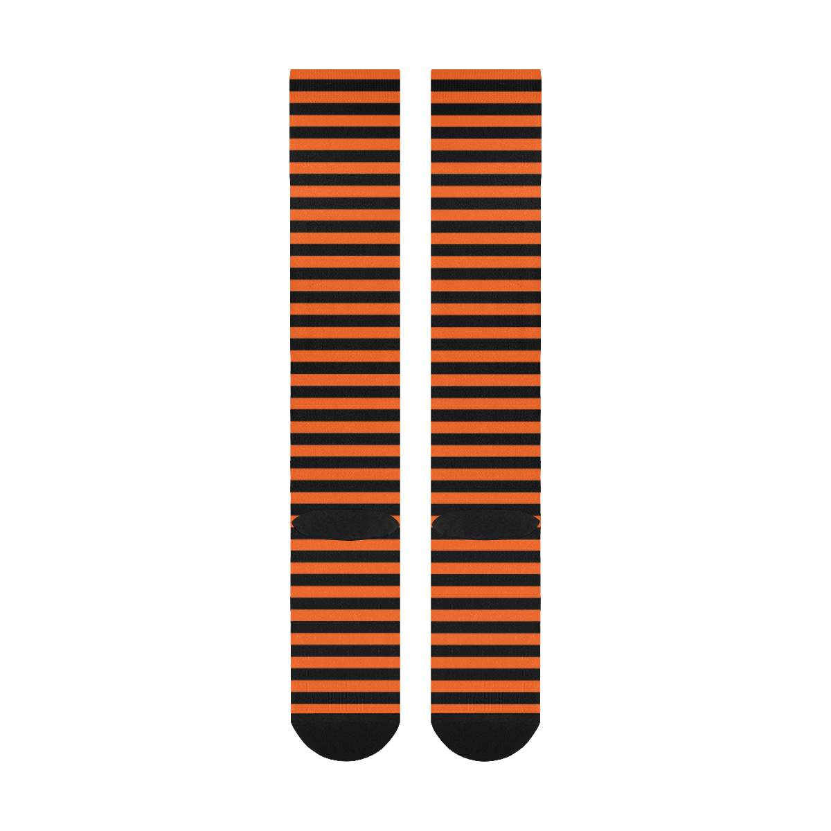 Halloween Orange and Black Stripes Over-The-Calf Socks