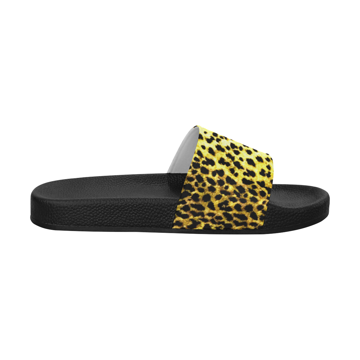 LEOPARD print faux fur Men's Slide Sandals (Model 057)