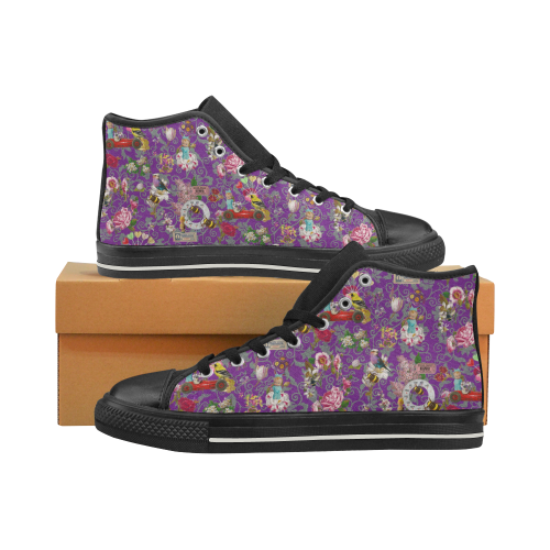 Spring Bank Holiday Women's Classic High Top Canvas Shoes (Model 017)