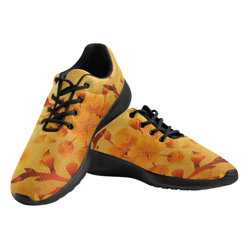 Floral design, soft colors Women's Athletic Shoes (Model 0200)