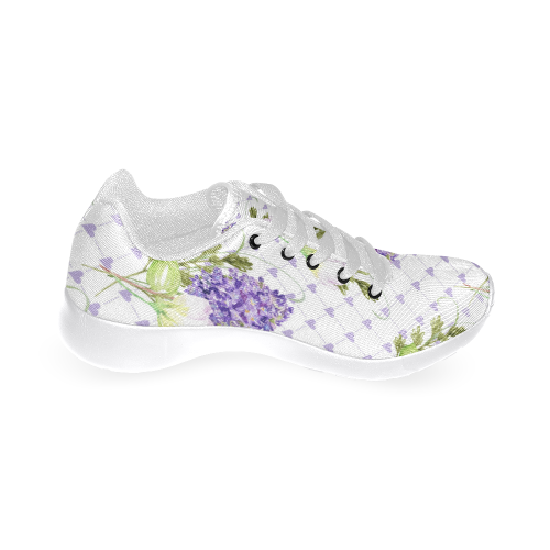 Lavender Flowers Shoes, Floral Women’s Running Shoes (Model 020)