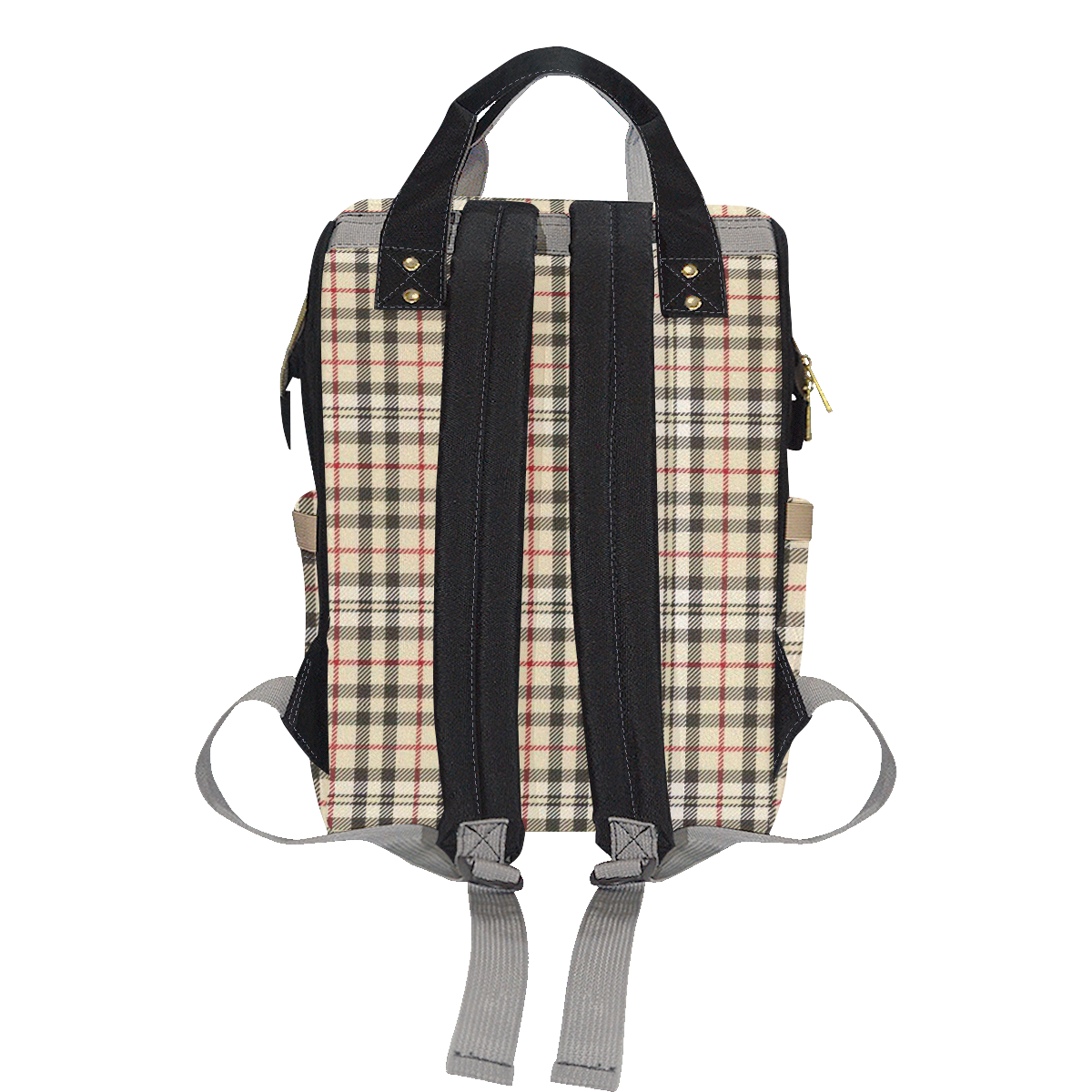 STRIPES LIGHT BROWN Multi-Function Diaper Backpack/Diaper Bag (Model 1688)
