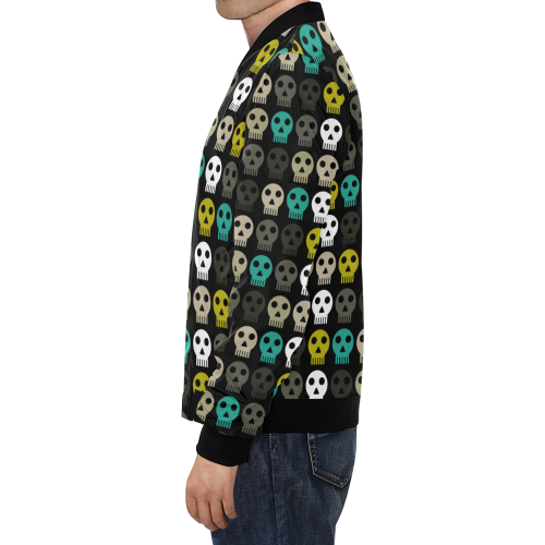 funky dead skulls All Over Print Bomber Jacket for Men (Model H19)