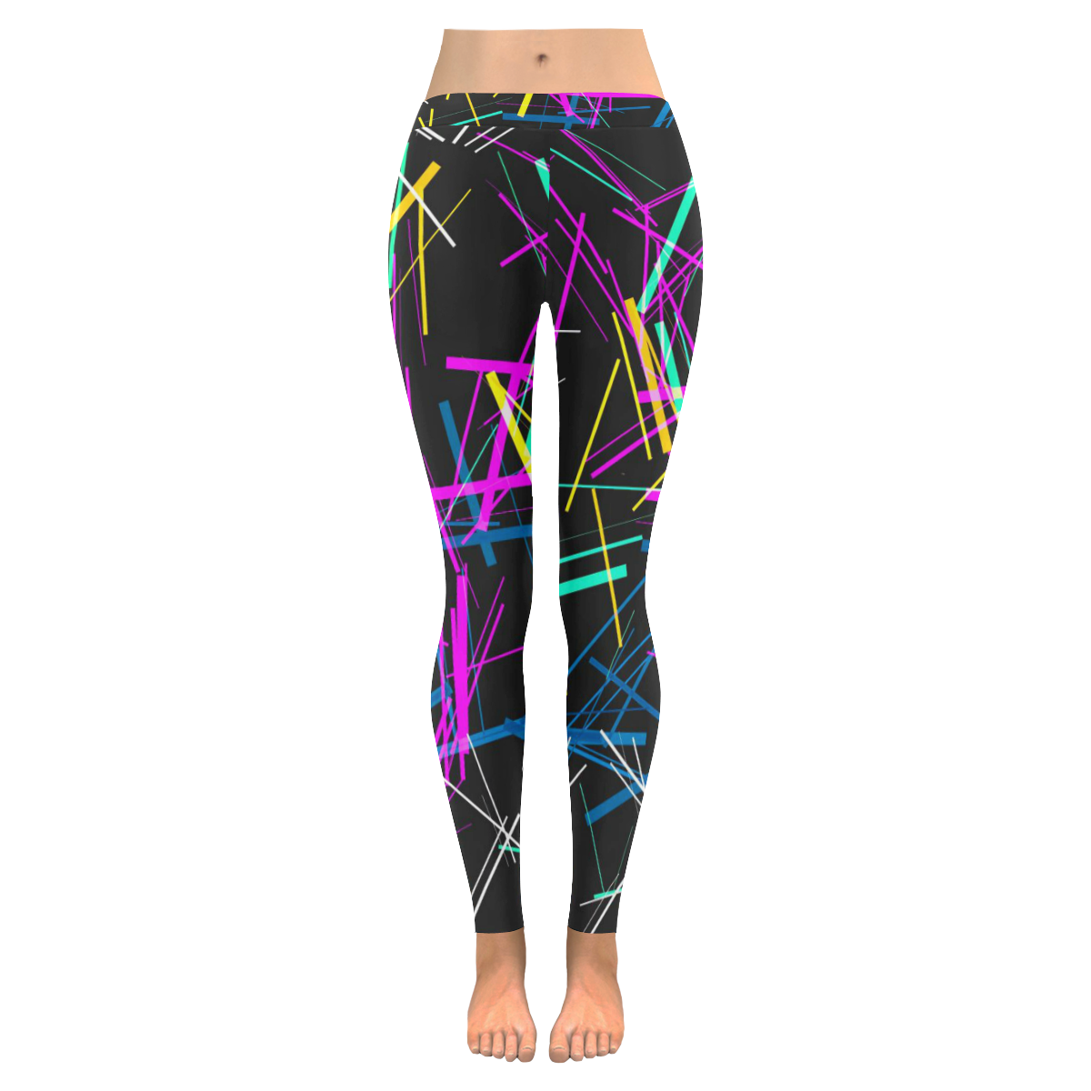 New Pattern factory 1A by JamColors Women's Low Rise Leggings (Invisible Stitch) (Model L05)