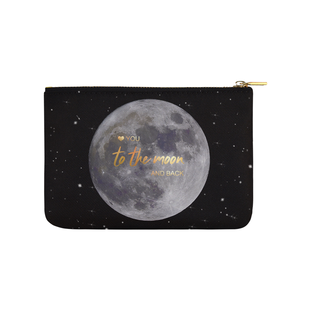 TO THE MOON AND BACK Carry-All Pouch 9.5''x6''