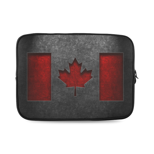 Canadian Flag Stone Texture Custom Laptop Sleeve 14''
