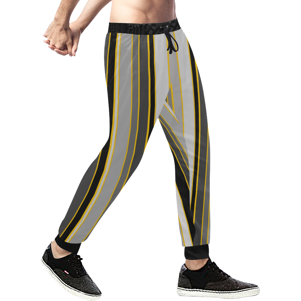 from black to grey Men's All Over Print Sweatpants (Model L11)