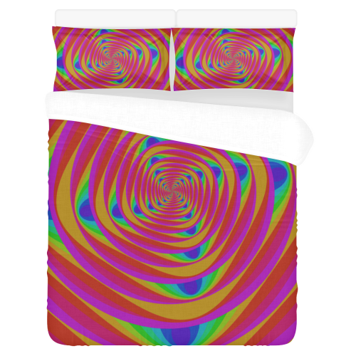 Vortex rainbow 3-Piece Bedding Set