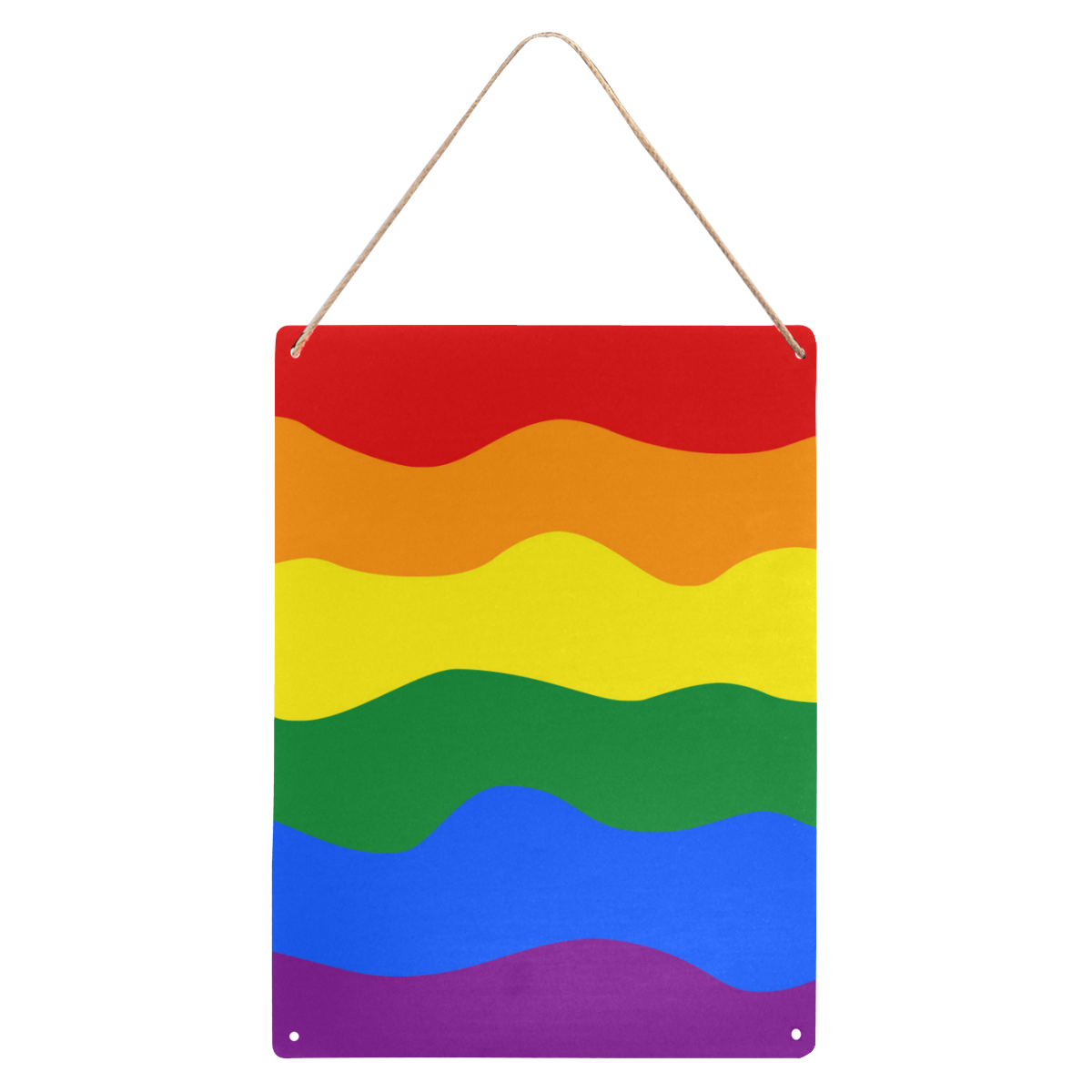 Gay Pride - Rainbow Flag Waves Stripes 2 Metal Tin Sign 12"x16"