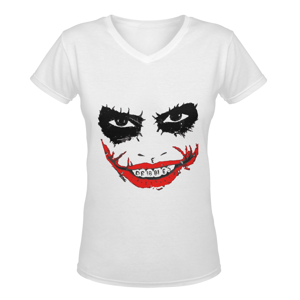Jocker Why so serious?, Jocked and halloween, Jocker face Women's Deep V-neck T-shirt (Model T19)