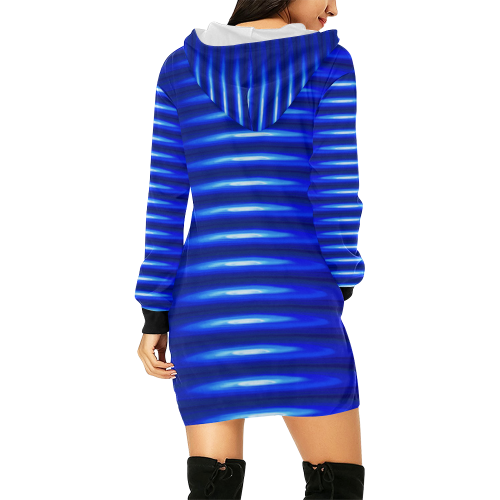 blue spring All Over Print Hoodie Mini Dress (Model H27)