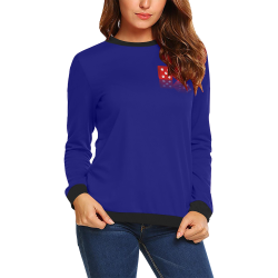 Las Vegas Craps Dice Black and Blue All Over Print Crewneck Sweatshirt for Women (Model H18)