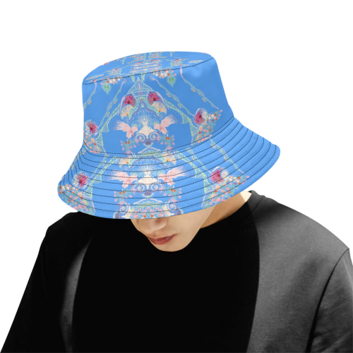 blue nature All Over Print Bucket Hat for Men