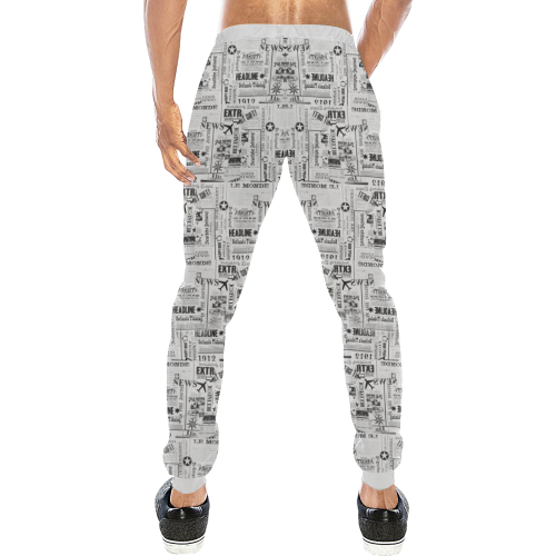 newspaper Men's All Over Print Sweatpants (Model L11)