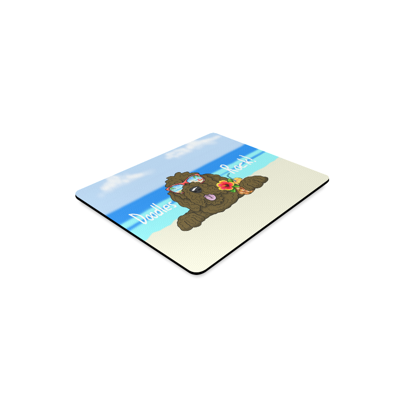 Doodle Beach- brown Rectangle Mousepad