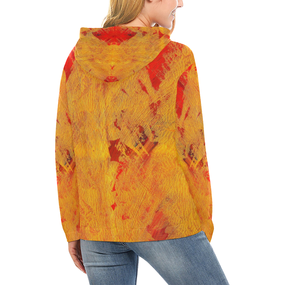 Flamgold All Over Print Hoodie for Women (USA Size) (Model H13)