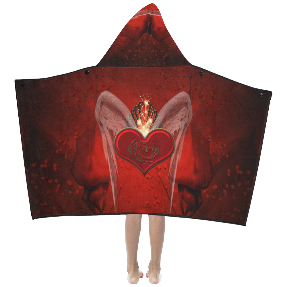 Heart with wings Kids' Hooded Bath Towels