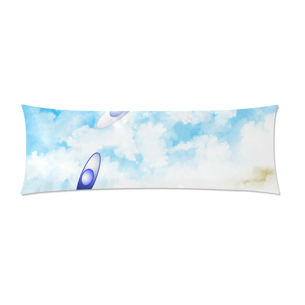 Love Blue Custom Zippered Pillow Case 21"x60"(Two Sides)