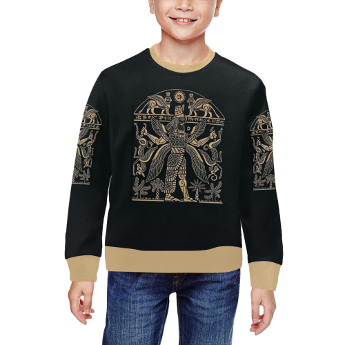 Ancient Assyrian All Over Print Crewneck Sweatshirt for Kids (Model H29)