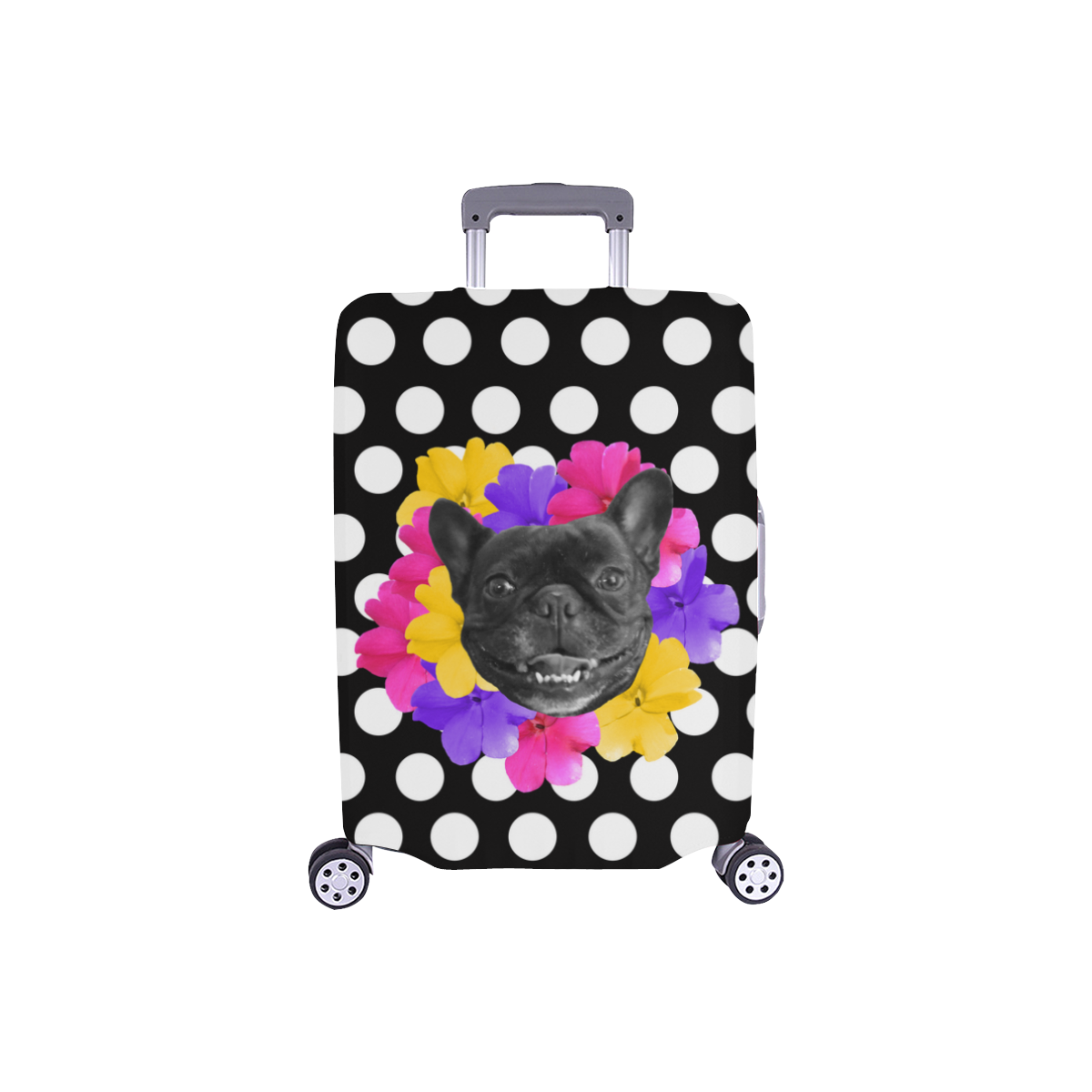 Frenchie Polk a Dots Luggage Cover/Small 18"-21"