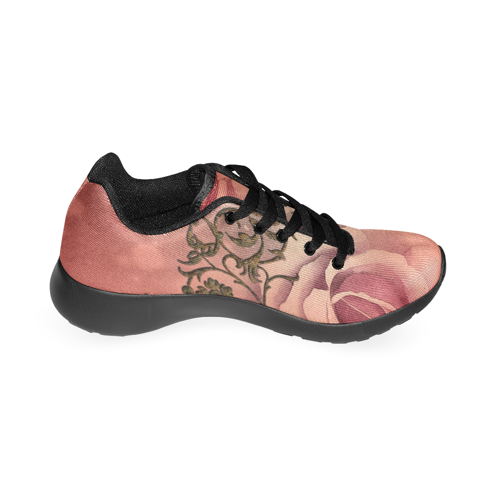 Wonderful roses with floral elements Men's Running Shoes/Large Size (Model 020)