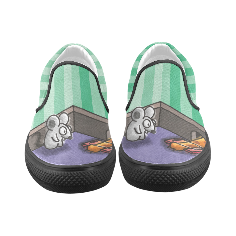 Dumb Cat Women's Unusual Slip-on Canvas Shoes (Model 019)