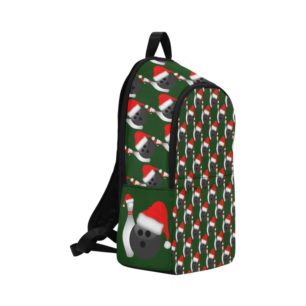 Santa Hat Bowling Ball And Pin  Christmas Fabric Backpack for Adult (Model 1659)